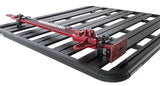 Rhino-Rack Pioneer High Lifting Jack Holder Bracket Set (Top Mount) attached to a Rhino-Rack Pioneer System.