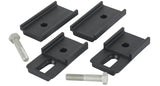 Black metal mounting hardware for Pioneer Leg Height Spacer pair on Rhino-Rack Pioneer Leg