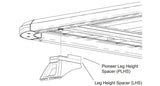 Rhino-Rack Pioneer Leg Height Spacer showing perfect pioneer leg height adjustment