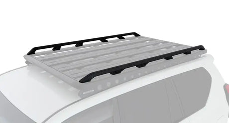 Black Rhino-Rack Pioneer roof rack with 2128mm Pioneer Platform on white vehicle