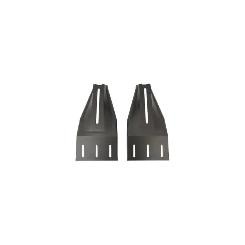 Two black slotted metal brackets for Rhino Rack Reconn Deck Tower rack reconn deck accessories