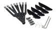 Black Rhino-Rack StealthBar hardware kit with mounts, locks, keys, and wrenches