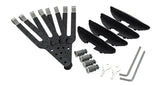 Black Rhino-Rack StealthBar hardware kit with mounts, locks, keys, and wrenches