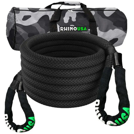 Rhino USA Kinetic Energy Recovery Rope (1.25In X 30Ft) Black - Rhino USA