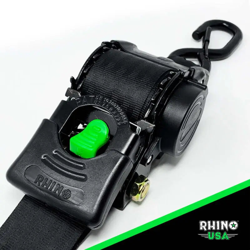 Rhino USA Retractable Ratchet Straps (2Pk 2Inx10Ft) Gray - Rhino USA