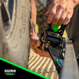 Rhino USA Retractable Ratchet Straps (2Pk 2Inx10Ft) Gray - Rhino USA
