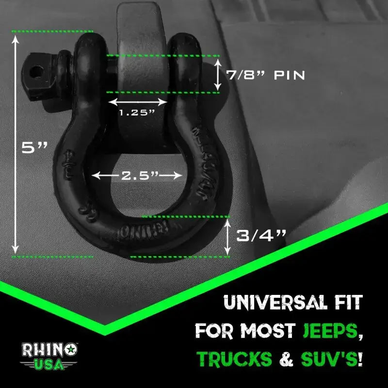 Rhino USA 20Ft Tow Strap/Shackles Combo - Rhino USA