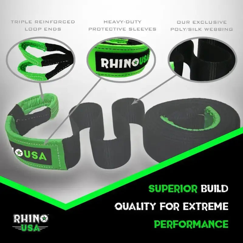 Rhino USA 20Ft Tow Strap/Shackles Combo - Rhino USA