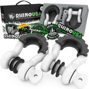 Rhino USA 3/4In D-Ring Shackle Set (2-Pack)(White) - Rhino USA