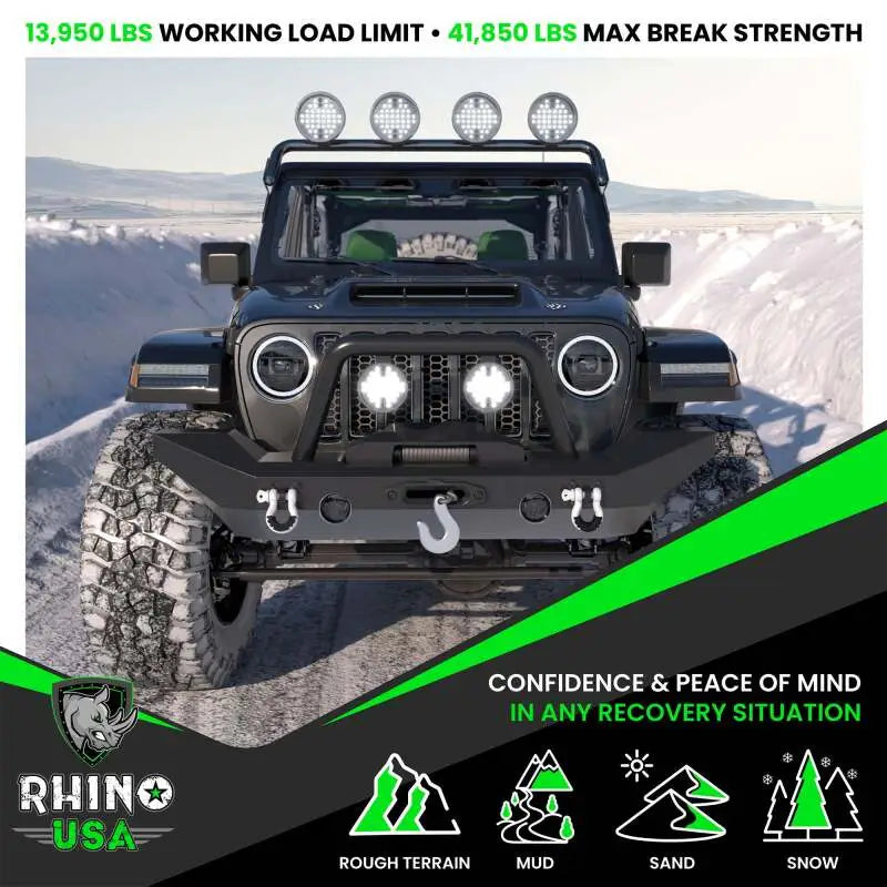 Rhino USA 3/4In D-Ring Shackle Set (2-Pack)(White) - Rhino USA