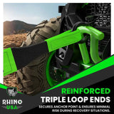 Rhino USA Recovery Tow Strap 3Inx30Ft (Green) - Rhino USA
