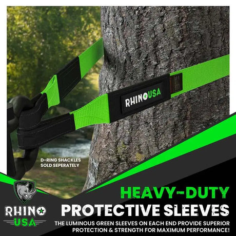 Rhino USA Recovery Tree Saver Strap 3Inx8Ft (Green) - Rhino USA