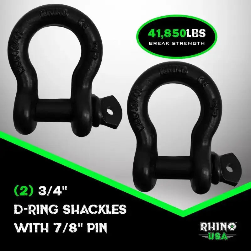 Rhino USA 30Ft Tow Strap/Shackles Combo - Rhino USA