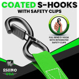 Rhino USA Medium Duty Ratchet Strap Tie-Down 4-Pack (Gray) - Rhino USA