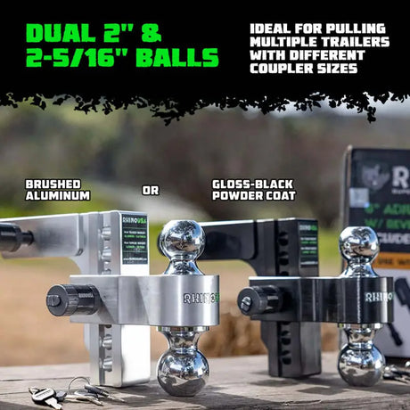 Rhino USA 6In Heavy Duty Drop Hitch - 2In (Silver) - Rhino USA