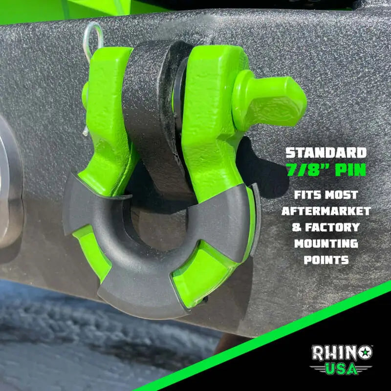 Rhino USA 8T Super Shackle 2-Pack (Green) - Rhino USA