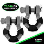 Rhino USA 8T Super Shackle 2-Pack (Gray) - Rhino USA