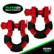 Rhino USA 8T Super Shackle 2-Pack (Red) - Rhino USA