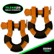 Rhino USA 8T Super Shackle 2-Pack (Orange) - Rhino USA