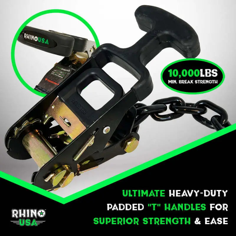 Rhino USA Lasso Straps; Basket Straps - Black - Rhino USA