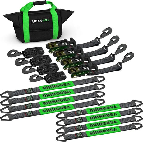 Rhino USA Heavy Duty Vehicle Tie Down Kit (Snap Hook) - Rhino USA