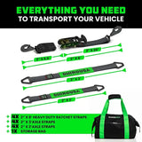 Rhino USA Heavy Duty Vehicle Tie Down Kit (Snap Hook) - Rhino USA