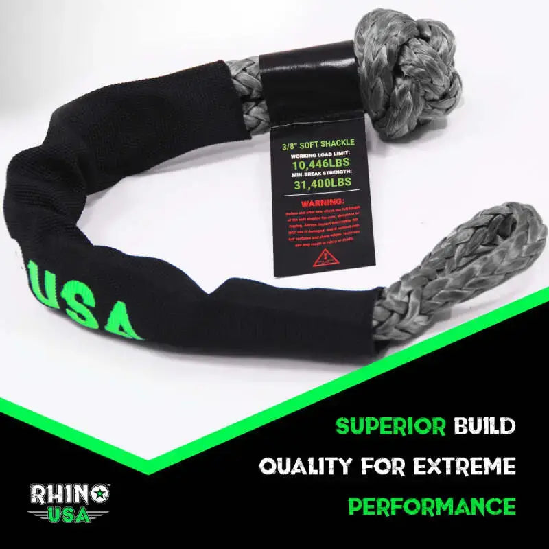 Rhino USA Synthetic Soft Shackles Gray (2-Pack) - Rhino USA