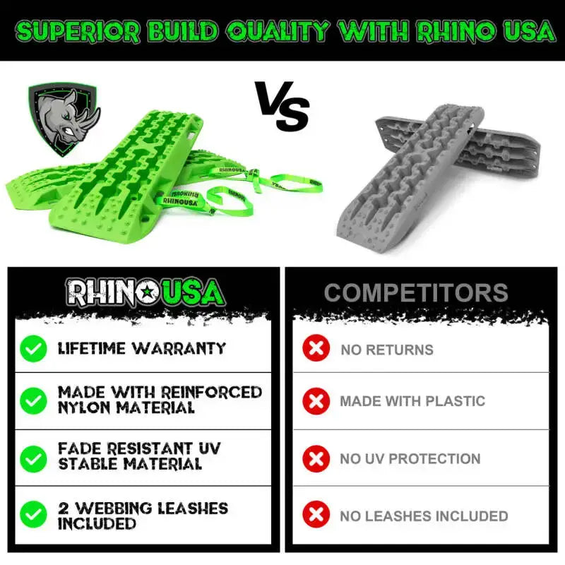 Rhino USA Recovery Traction Boards - Green (Pair) - Rhino USA