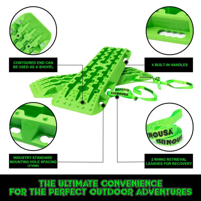 Rhino USA Recovery Traction Boards - Green (Pair) - Rhino USA