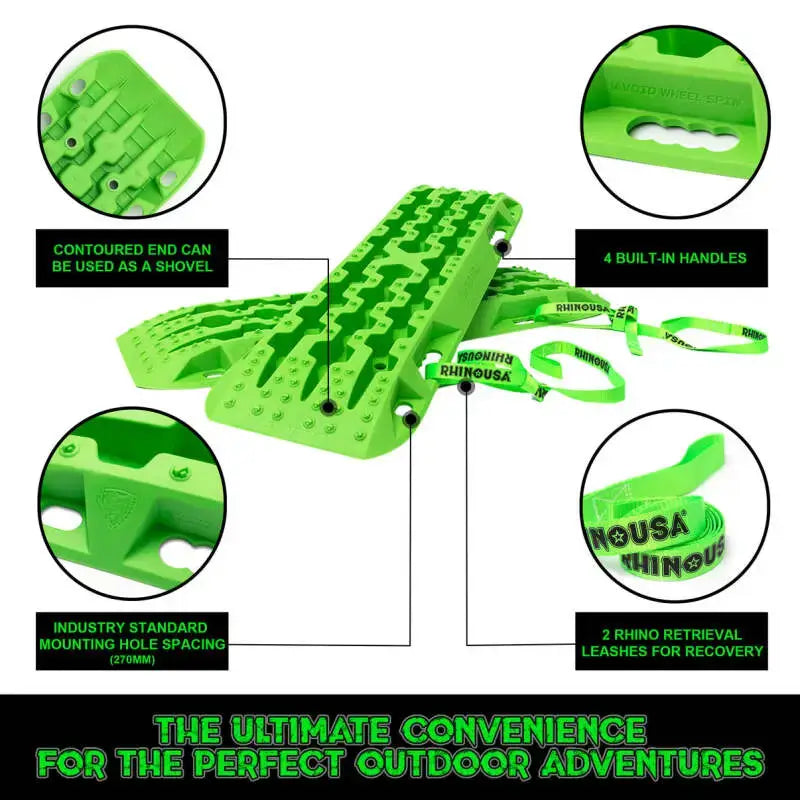Rhino USA Recovery Traction Boards - Green (Pair) - Rhino USA