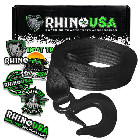 Rhino USA 2In X 20Ft Boat Winch Strap With Hook - Rhino USA