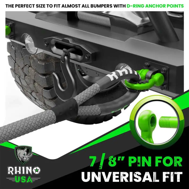 Rhino USA 3/4In D-Ring Shackle Set (2-Pack)(Red) - Rhino USA