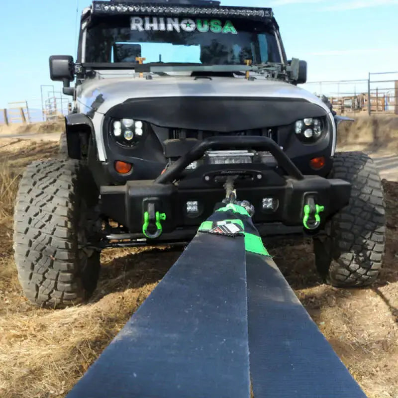 Rhino USA Recovery Tow Strap 4Inx30Ft (Green) - Rhino USA