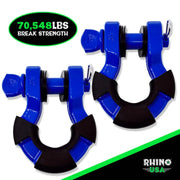 Rhino USA 8T Super Shackle 2-Pack (Blue) - Rhino USA