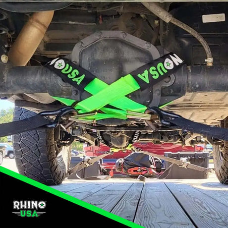 Rhino USA Axle Tie Down Straps (4-Pack) 2In X 38In - Black - Rhino USA