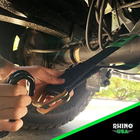 Rhino USA Axle Tie Down Straps (4-Pack) 2In X 38In - Black - Rhino USA