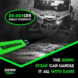 Rhino USA Recovery Tow Strap 2Inx20Ft (Black) - Rhino USA