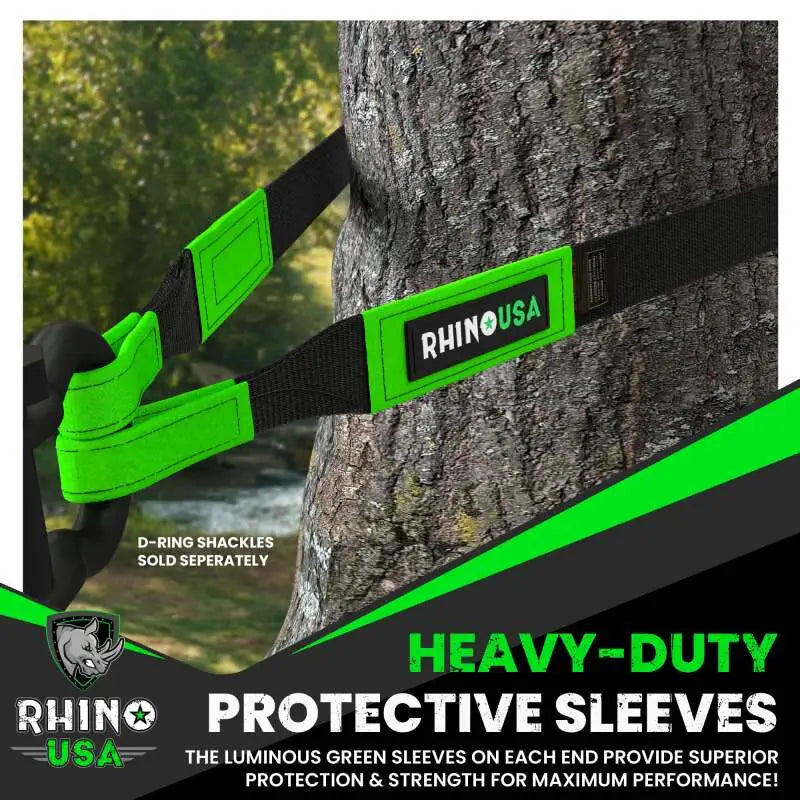 Rhino USA Recovery Tow Strap 3Inx20Ft (Black) - Rhino USA