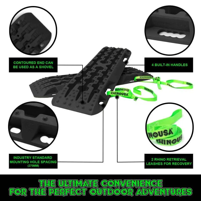Rhino USA Recovery Traction Boards - Black (Pair) - Rhino USA