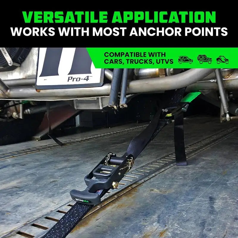 Rhino USA Heavy Duty Vehicle Tie Down Kit - Black - Rhino USA