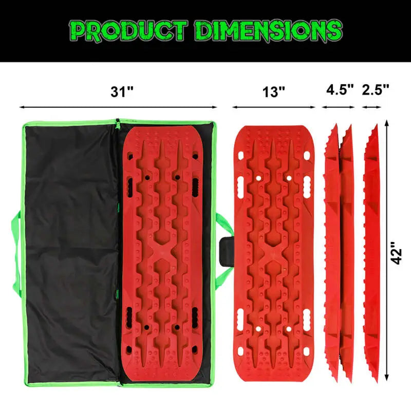 Rhino USA Recovery Traction Boards - Red (Pair) - Rhino USA