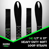 Rhino USA Soft Loops Motorcycle Tie-Down Set 4-Pack Red - Rhino USA
