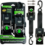 Rhino USA Retractable Transom Straps (2 Pack-Stainless) - Rhino USA