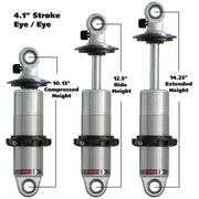 Ridetech 24149901 Ridetech HQ Series CoilOver Shock 4.1in Travel 2.5in Coil Eye/Eye Mounting 10.125inx14.225in