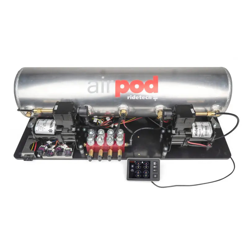 Ridetech 30514100 Ridetech RidePro E5 Air Ride Suspension Control System 5 Gallon Dual Compressor AirPod 1/4in Valves - 30514100