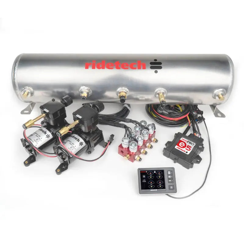 Ridetech 30534100 Ridetech RidePro E5 Air Ride Suspension Control System 5 Gallon Dual Compressor 1/4in Valves - 30534100
