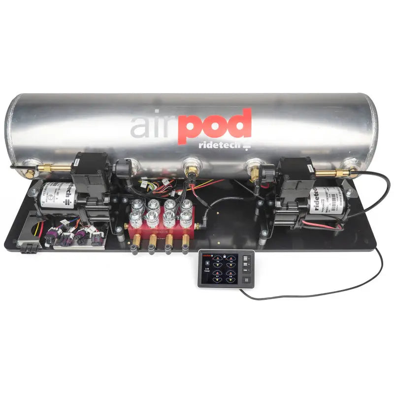 Ridetech 30514100 Ridetech RidePro E5 Air Ride Suspension Control System 5 Gallon Dual Compressor AirPod 1/4in Valves - 30514100