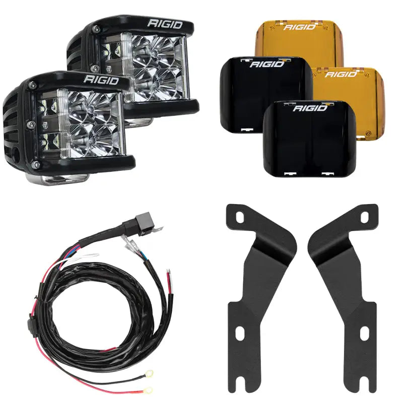 Rigid Industries 46707 Rigid Industries 16-20 Toyota Tacoma A-Pillar Light Mount Kit (Incl. D-SS Flood/Black/Amber Covers)