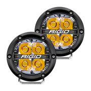 Rigid Industries 360-Series 4in LED Off-Road Spot Beam Lights - Amber Backlight (Pair), perfect for RVs, Automotive, Powersports, off-road adventures, marine use, truck accessories, and interior & exterior applications. Truck & Automotive, Lights, AVADA - Best Sellers