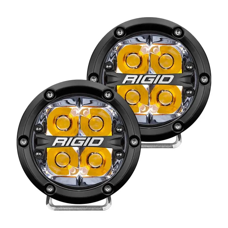 Rigid Industries 360-Series 4in LED Off-Road Spot Beam with Amber Backlight, robust aluminum housing, blacked-out circuit board, ideal for high-speed applications. Perfect for RV, Automotive, Powersports, off-road, marine, exterior, truck accessories, interior, truck bed, RV parts. Truck & Automotive, Lights, AVADA - Best Sellers